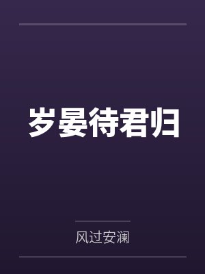 岁晏待君归封面